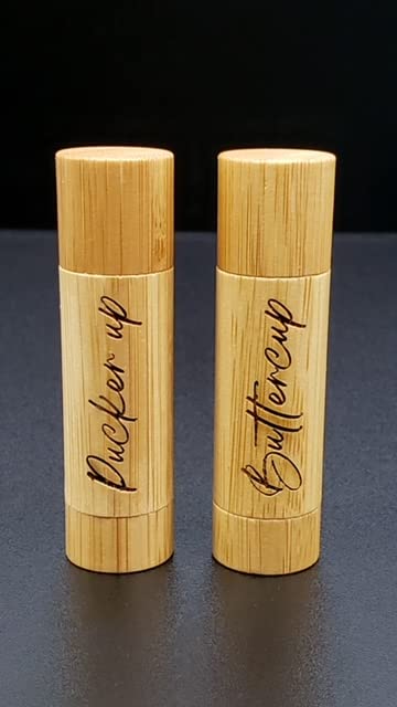 All-natural mint lip balm, Lip care to moisturize dry lips in a stylish bamboo tube, Pack of 2