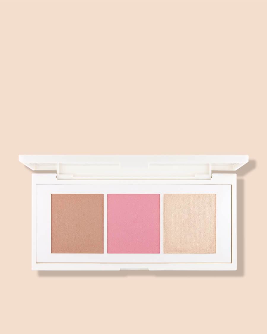 FLOWER BEAUTY CONTOUR PALETTE | Lift & Sculpt Contouring Palette | 3 Powder Makeup Shades to Sculpt, Blush & Highlight Face | Cruelty Free (Medium/Dark)