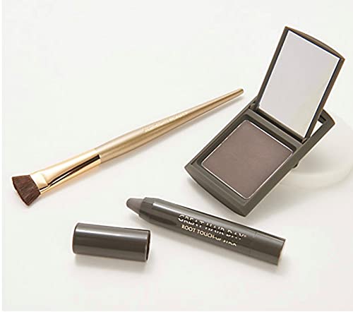 Joan Rivers Great Hair Day Root Touch Up Powder and Hair Color Stick - Root Cover Up Hair Powder and Root Touch Up Stick for Thicker, Fuller Looking Hair (Salt & Pepper)