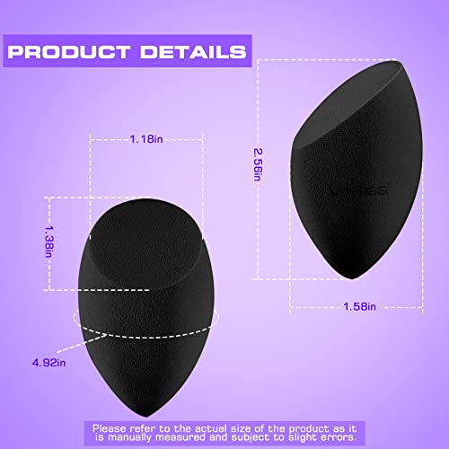 2PCS Makeup Sponge Set, Latex Free Makeup Blender for foundation, Makeup Sponges egg shaped, Makeup Sponges for all areas