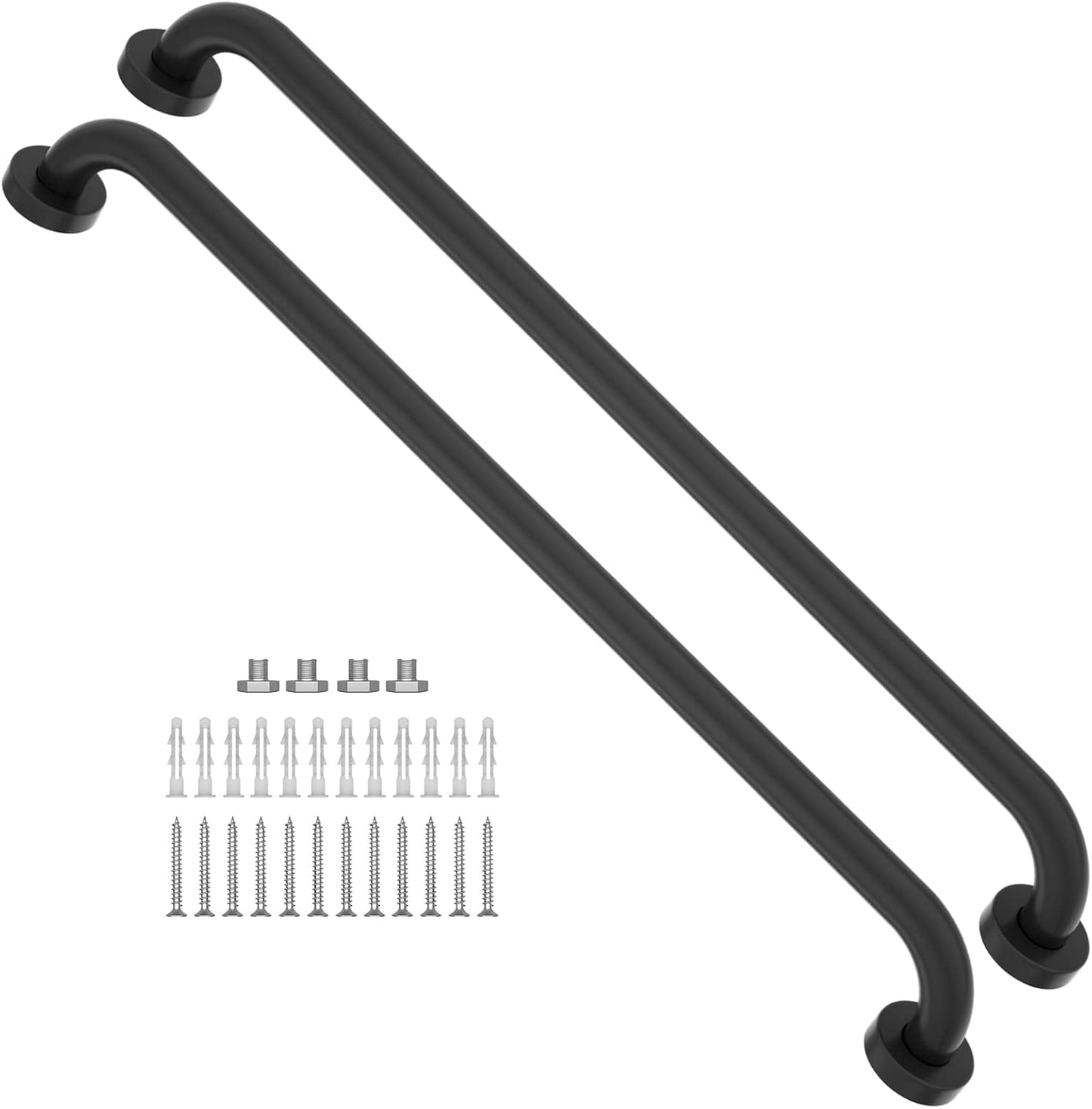 2 Pack 32 Inch Matte Black Shower Grab Bar, iMomwee Stainless Steel Bathroom Grab Bar, Bath Shower Balance Bar, Safety Hand Rail Support, Handicap Elderly Senior Assist Bath Handle (1.25" Diameter)