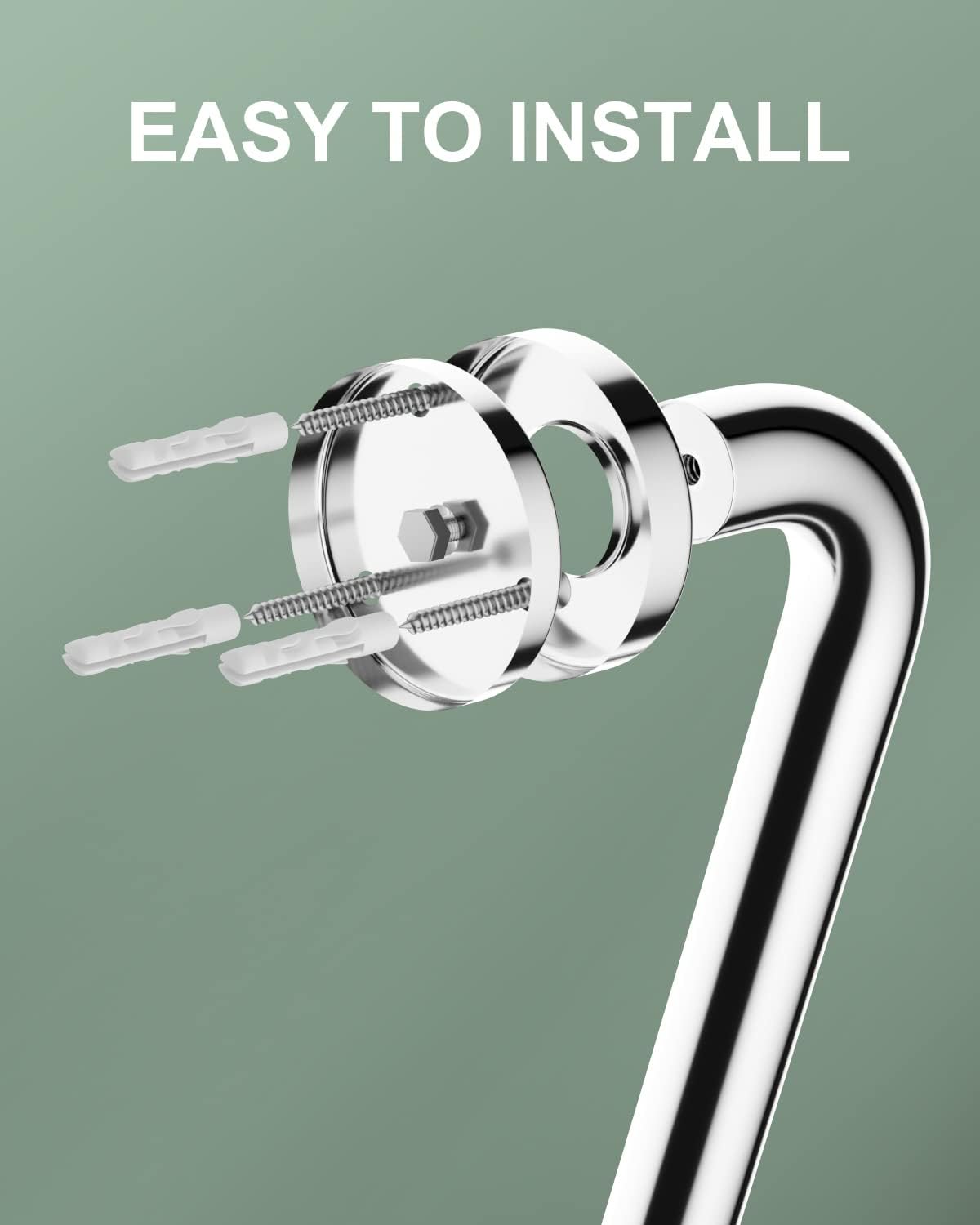 16 Inch Anti Slip Shower Grab Bar, Munzong Stainless Steel Bathroom Grab Bar, Satin Brushed Nickel Knurled Bathroom Balance Bar,Safety Hand Rail Support Handicap Elderly Senior Assist Bath Handle