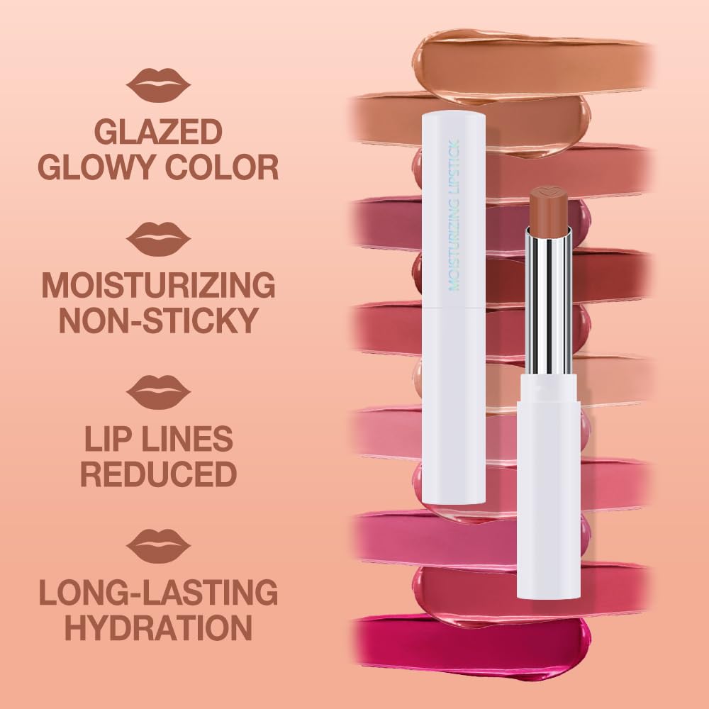 1Pcs Tinted Lip Balm Moisturizing Lipstick – Waterproof Hydrating Matte Lip Balm for Women, Creamy Natural Color Stain for Dry Lips,Soft Matte Finish with Subtle Scent (#02 Cinnamon Nude Brown)