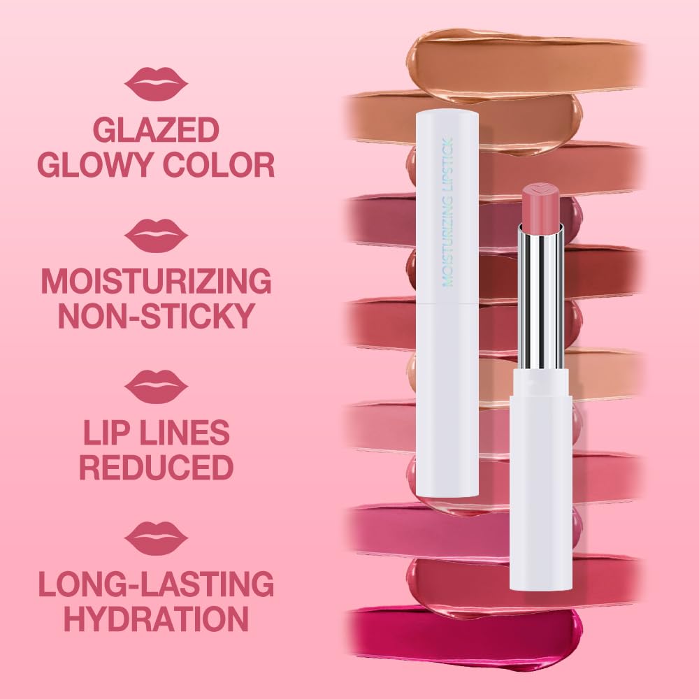 1Pcs Tinted Lip Balm Moisturizing Lipstick – Waterproof Hydrating Matte Lip Balm for Women, Creamy Natural Color Stain for Dry Lips, Soft Matte Finish with Subtle Scent (#08 Alluring Pink)