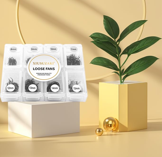 Premade Fans Eyelash Extensions 600 Fans 12D Volume Lash Extensions 0.05 Thickness Eyelash Extension C Curl Premade Lash Fans Mix 8-15mm Fluffy Soft Handmade Loose Fan(600Fans-12D-0.05-C,8-15mm)