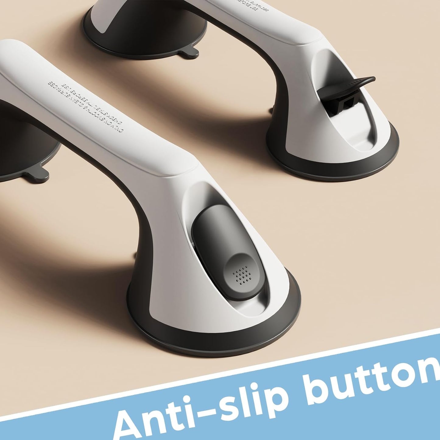 2 Pack 12 Inch Grab Bars for Bathtubs and Showers for Seniors, Heavy Duty Shower Handle for Elderly, Suction Cup Removable Handrails Handicap Bath Grip Bathroom Safety Grips (Black and White