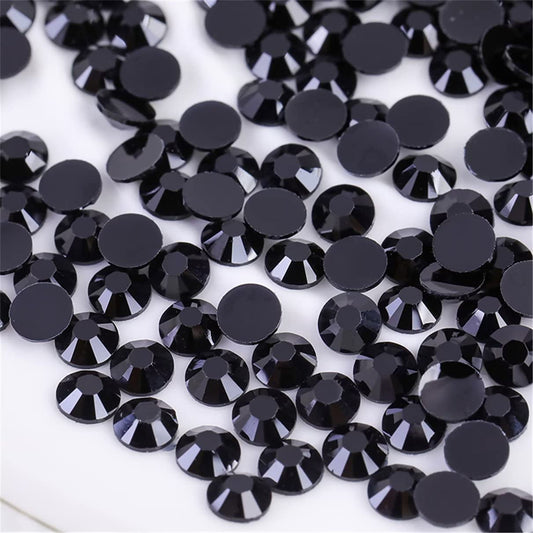 1500 Pieces SS16 4mm Flatback Rhinestones Clear Glass Round Gems Crystals for Nail Art DIY Crafts Clothes Shoes Bags (Black)