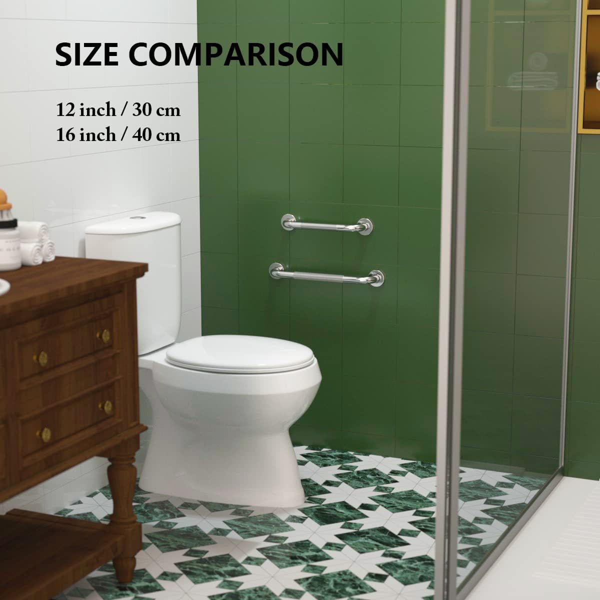 12 Inch Anti Slip Shower Grab Bar, Munzong Stainless Steel Bathroom Grab Bar, Satin Brushed Nickel Knurled Bathroom Balance Bar,Safety Hand Rail Support Handicap Elderly Senior Assist Bath Handle