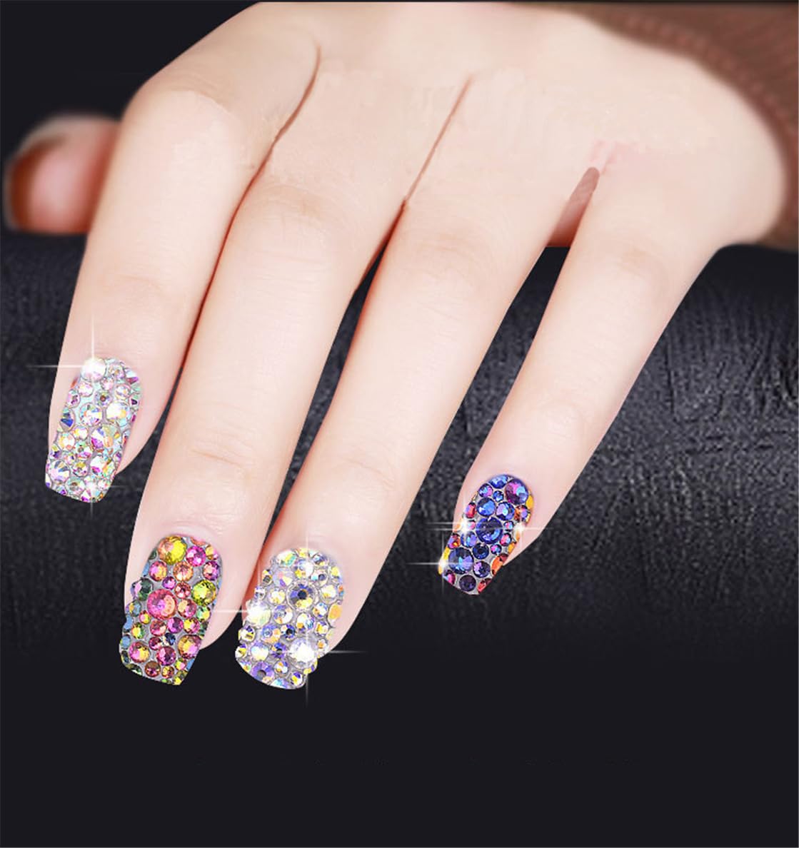 1500 Pieces SS16 4mm Flatback Rhinestones Clear Glass Round Gems Crystals for Nail Art DIY Crafts Clothes Shoes Bags (Grape Purple)