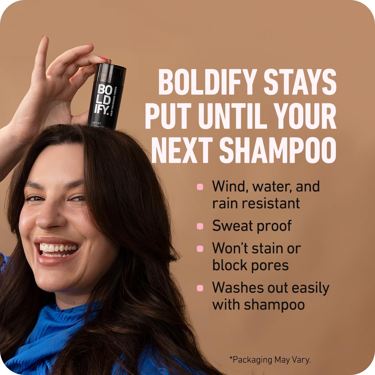 BOLDIFY Hair Fibers (56g) - Fill In Thinning and Fine Hair for an Instantly Fuller, Thicker Look - 14 Shades for Women & Men - Dark Brown