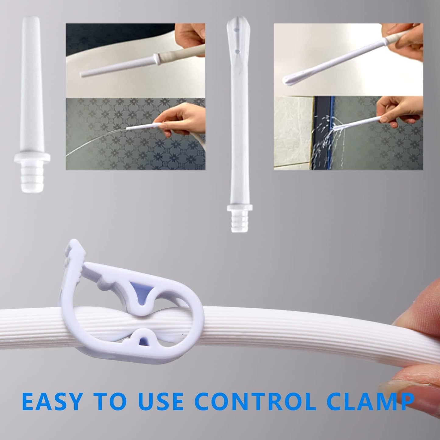 2 L Home Enema Bag Kit with 2 Enema Tips,60 inch Long Silicone Hose, Controlable Water Flow Valve, Hot-Water Bottle for Colon Cleansing Enemas(Blue)