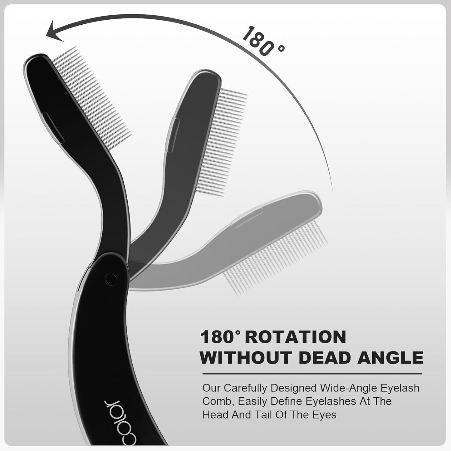 docolor Foldable Eyelash Comb 2 PCS Separator Folding Lash Comb Eyebrow Mascara Applicator Eyelash Definer Arc Designed Cosmetic Brushes Tool