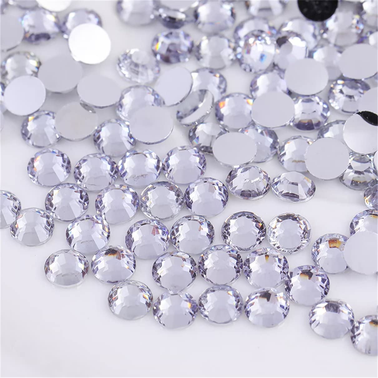 1500 Pieces SS16 4mm Flatback Rhinestones Clear Glass Round Gems Crystals for Nail Art DIY Crafts Clothes Shoes Bags (White)