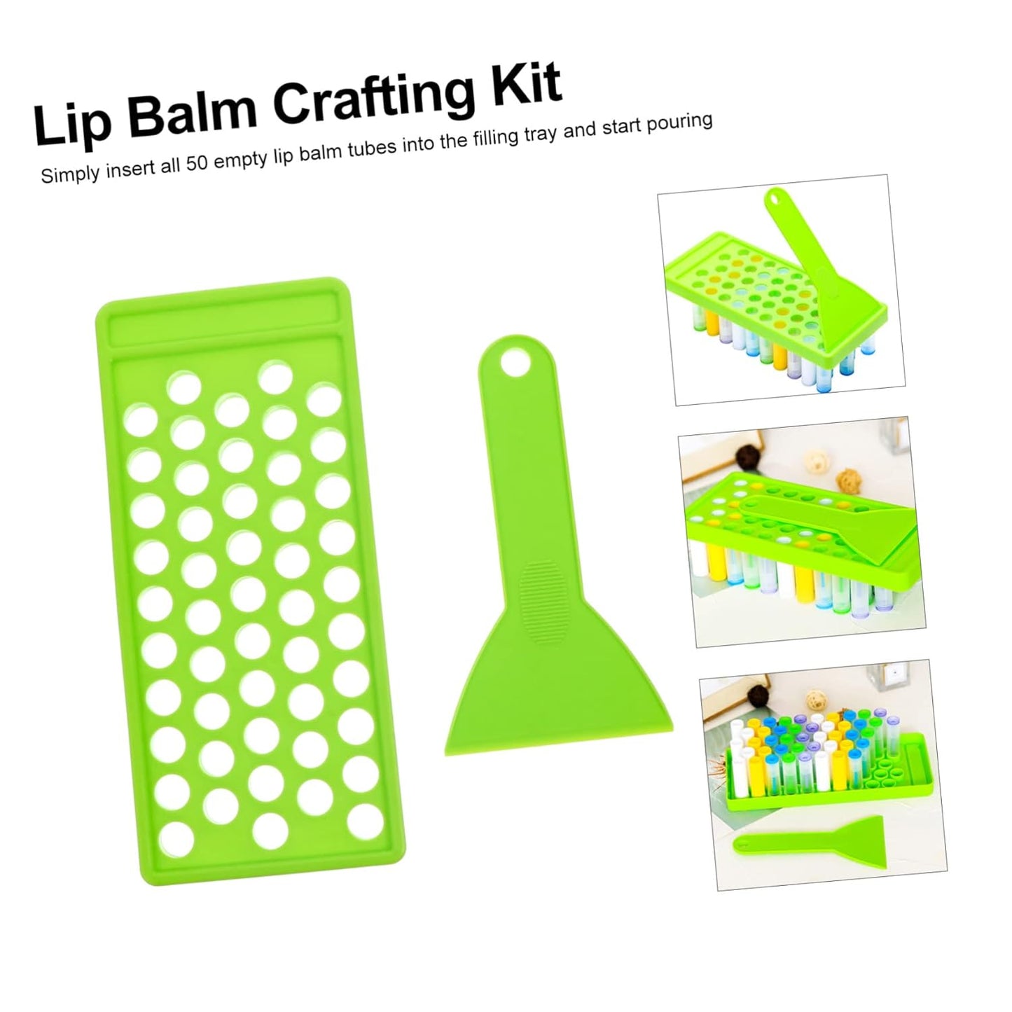 50 Lipstick Filling Mold lip balm pour kit lip balm tube tray lipstick Tray lip tubes stand tray lip balm container tray lip balm tube filling tray kit plastic small