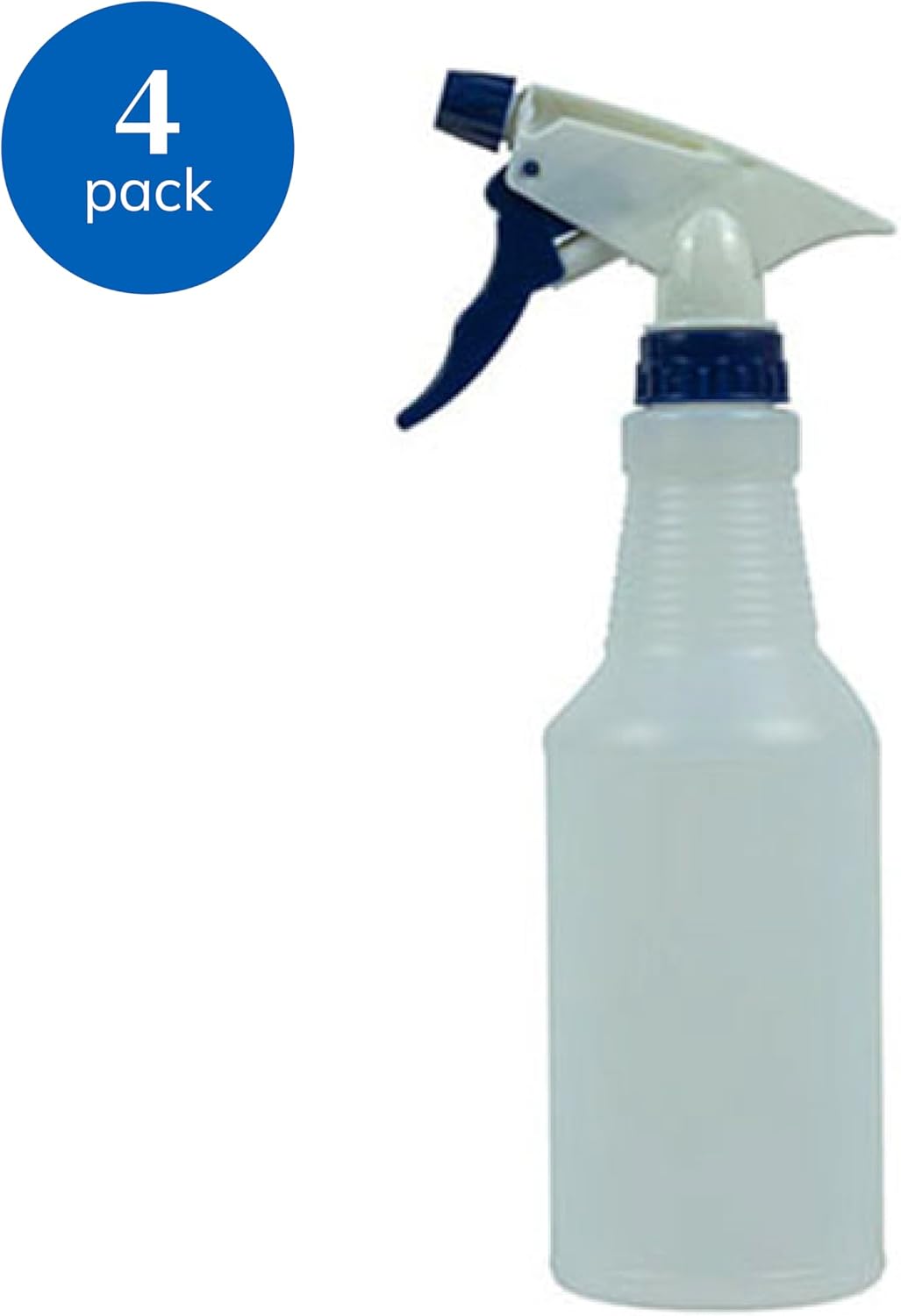 16oz Spray Bottle, 4 Pack – Adjustable Nozzle, Durable Plastic, All-Purpose Cleaning, Gardening & Auto Detailing, Made in USA