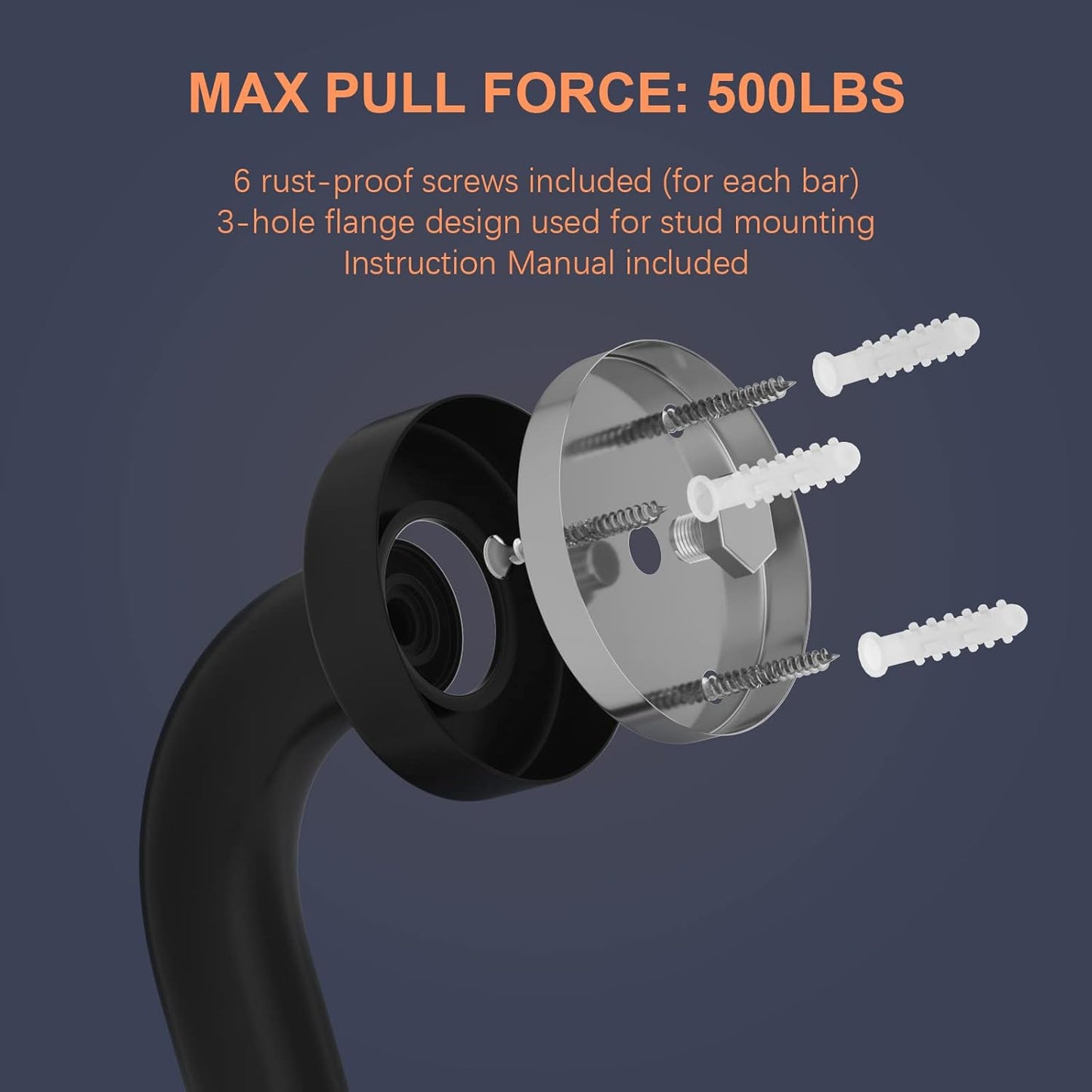 2 Pack 32 Inch Matte Black Shower Grab Bar, iMomwee Stainless Steel Bathroom Grab Bar, Bath Shower Balance Bar, Safety Hand Rail Support, Handicap Elderly Senior Assist Bath Handle (1.25" Diameter)