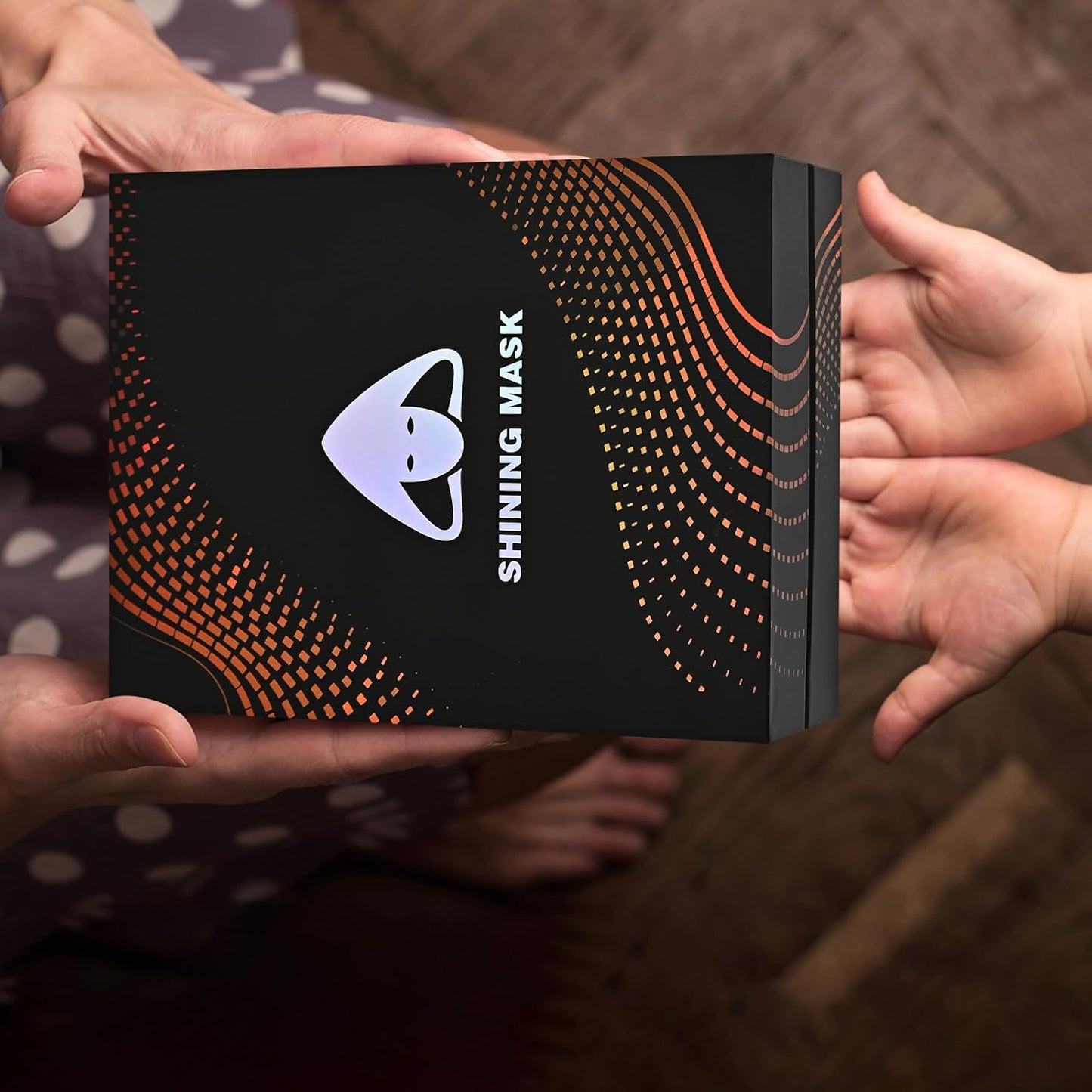 AIGLUN LED Face Transforming Mask with Gesture Control Fun - Cool stuff Halloween Cosplay and Christmas Parties