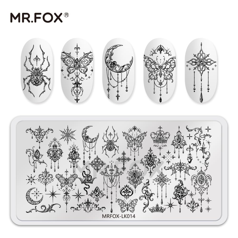 5 Pcs Nail Plates Stamping Set Starry Star Moon Esoteric Elements Nail Art DIY Stamping Template
