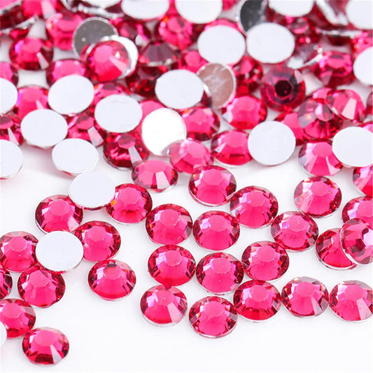 1500 Pieces SS16 4mm Flatback Rhinestones Clear Glass Round Gems Crystals for Nail Art DIY Crafts Clothes Shoes Bags (Light Rose Red)