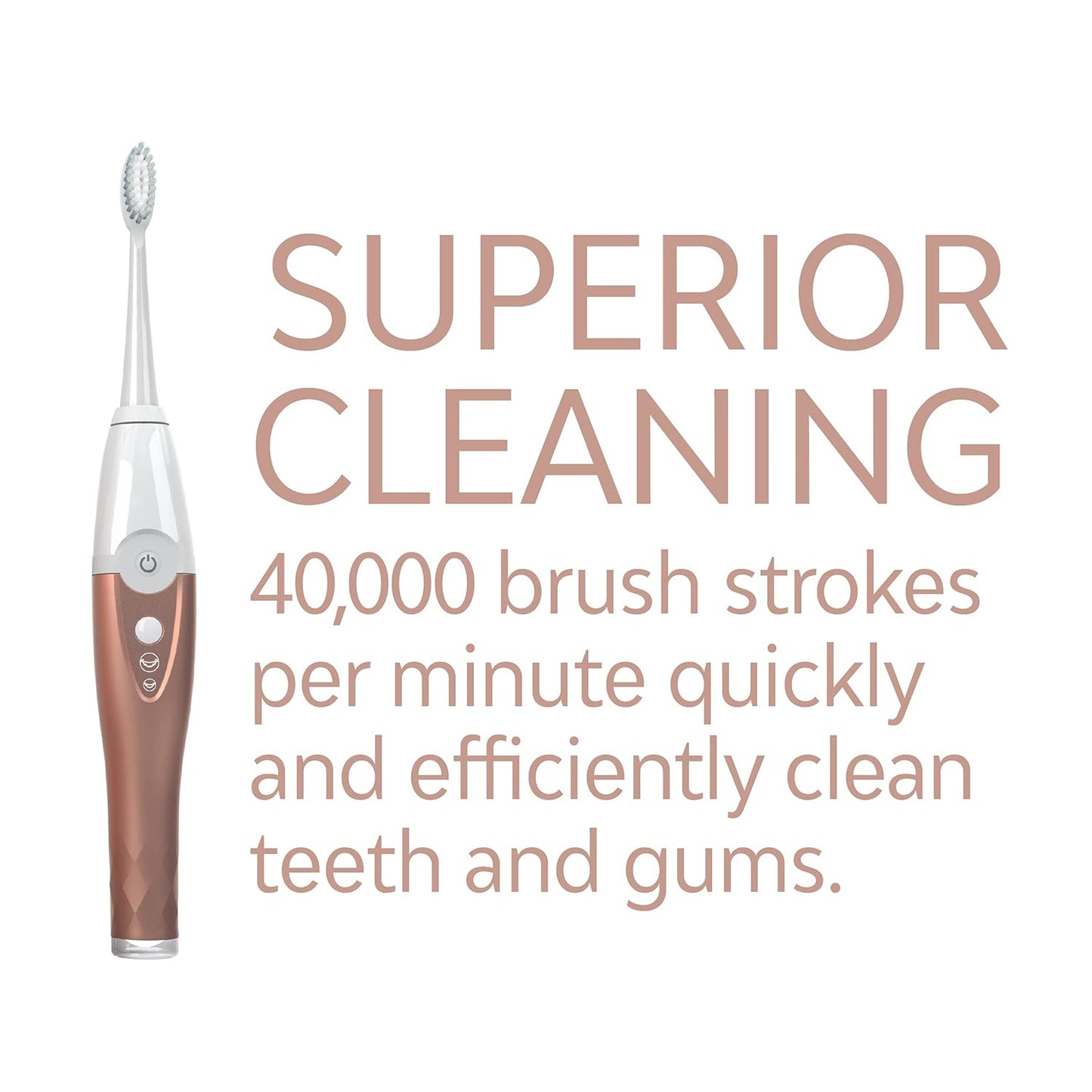 Tao Clean UV Sanitizing Sonic Toothbrush and Cleaning Station, Electric Toothbrush, Dual Speed Setting, Rose Gold