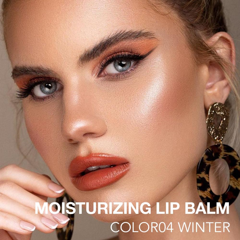 1Pcs Tinted Lip Balm Moisturizing Lipstick – Cool Plum Red Sheer Hydrating Lip Color for Dry Lips – Nourishing Lip Balm for All Women with a Subtle Natural Scent (S04 Winter)