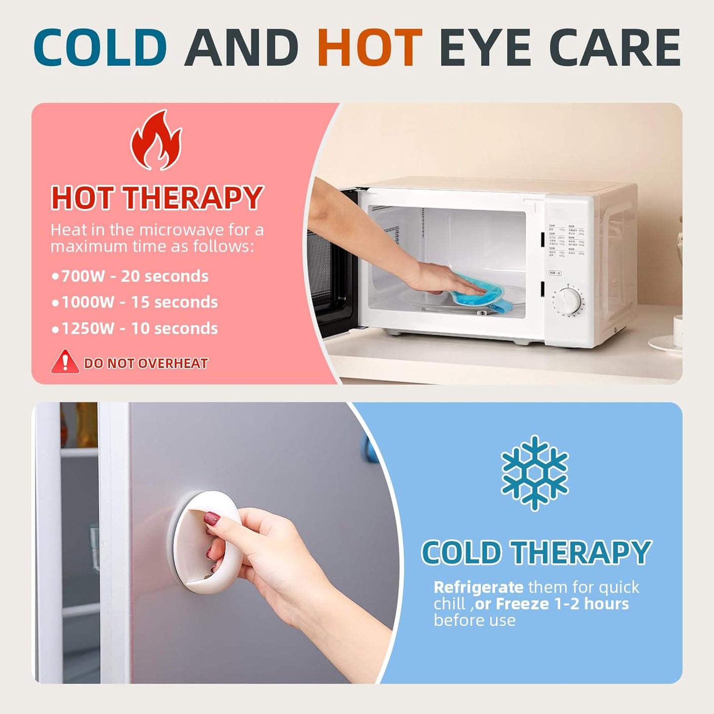 2 Pack Cooling Eye Mask for Puffy Eyes,Reusable Gel Cold Compress Pack for Puffy Eyes & Dark Circles, After Eyes Surgery, Migraine Relief, Headaches