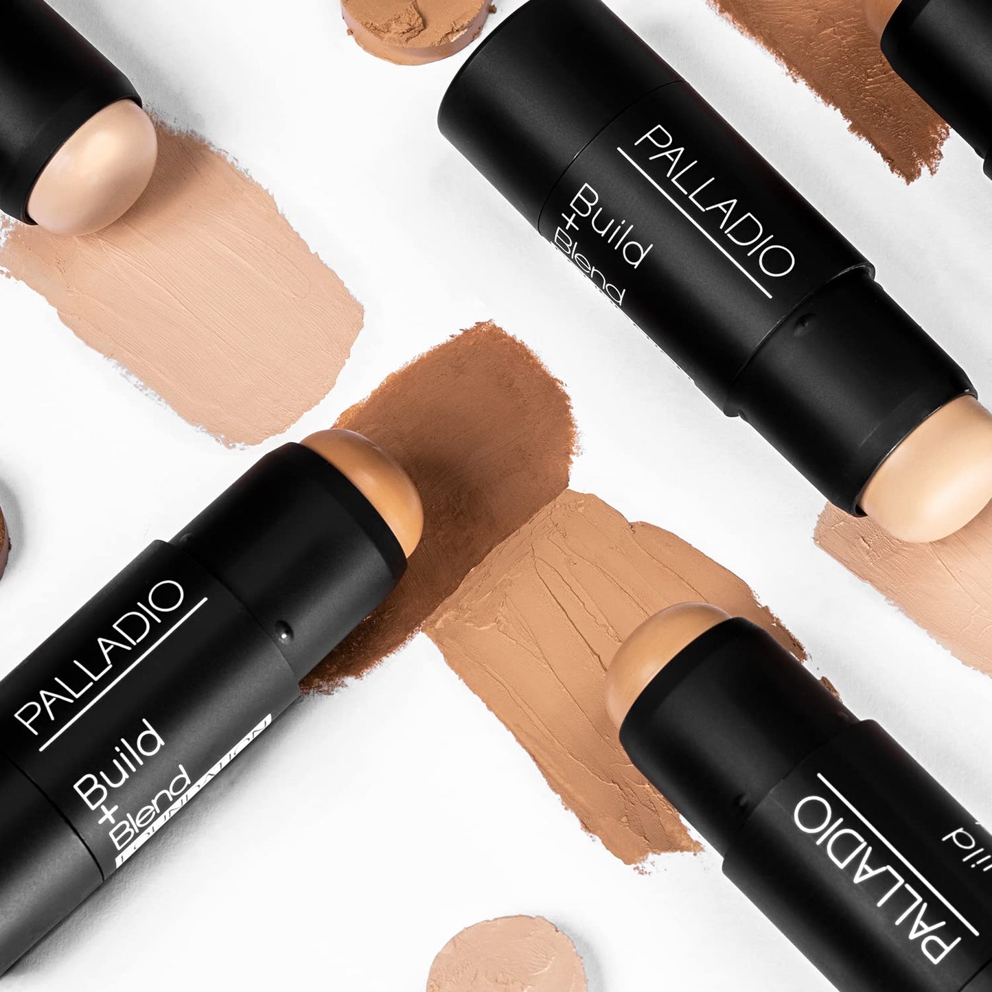 Palladio BUILD & BLEND Foundation Stick, Medium Coverage Buildable Contour Stick for Face, Ultra Blendable Creamy Formula for a Natural Shine Free Finish, 0.25 Ounce (Natural Ivory)