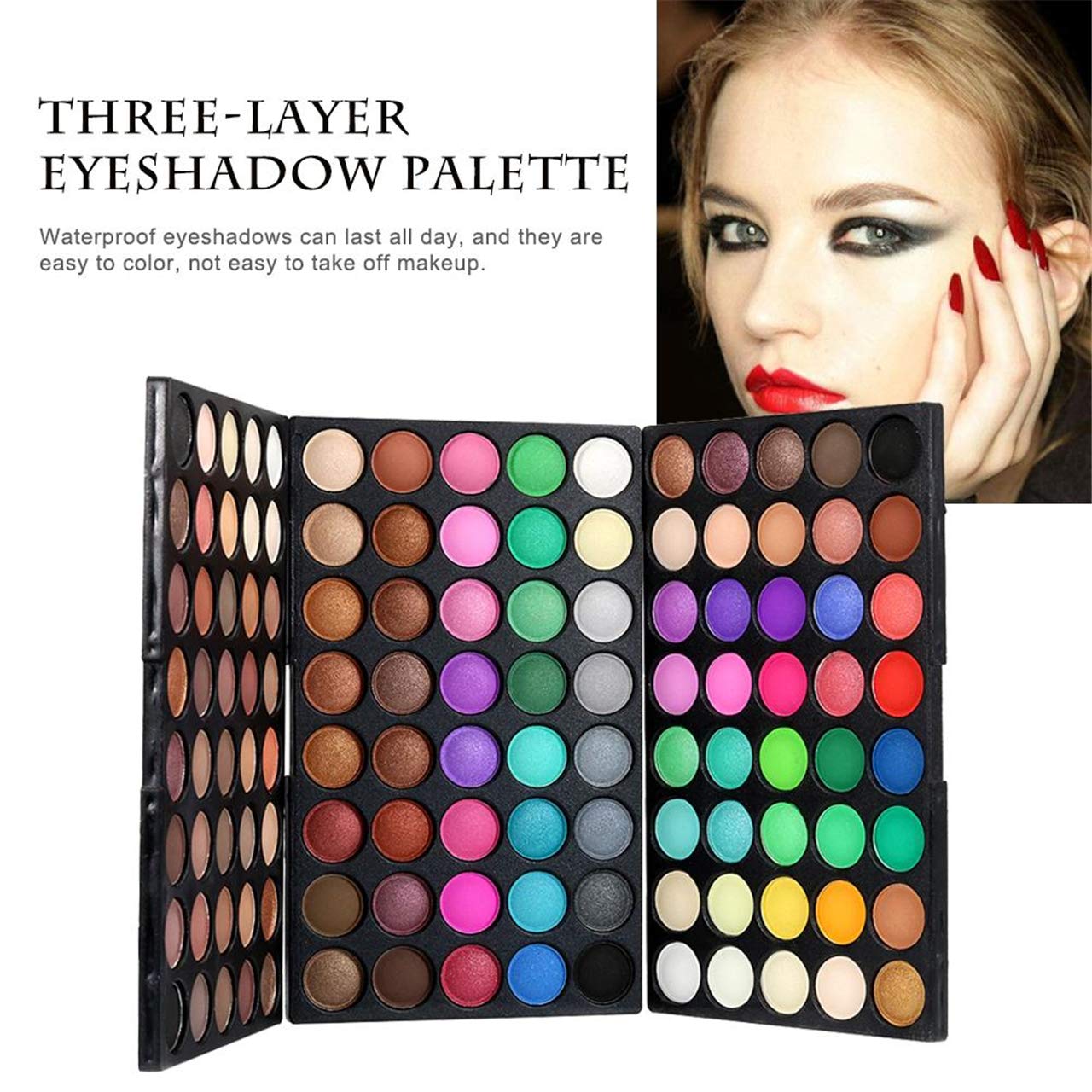 120 Colors Long Lasting Waterproof Highly Pigments Shiny Shimmers Glitter Eyeshadow Palette All in One Makeup Kits for Women Girls Holiday Make-up Gift Sets Xmas Essential Makeup Palette