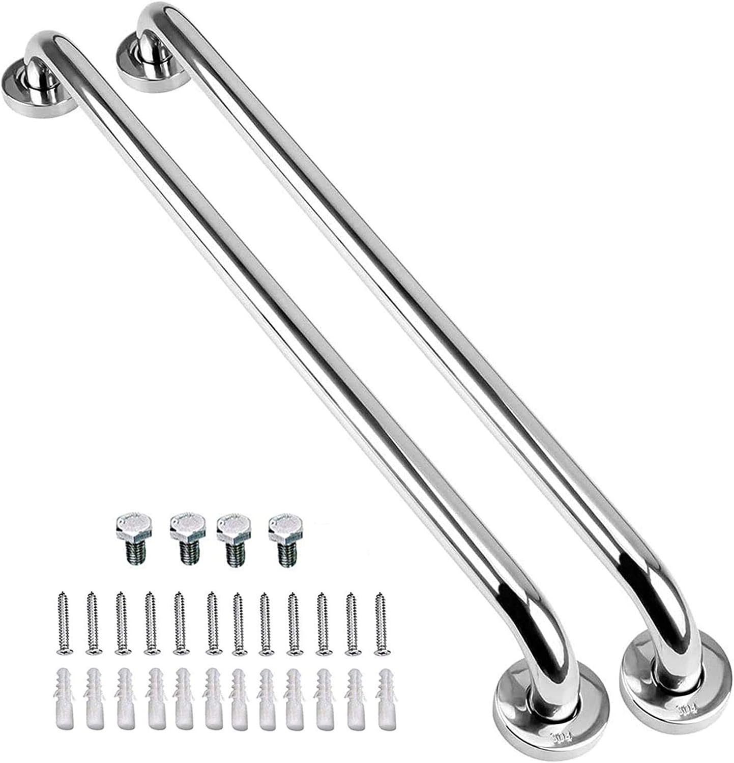 2 Pack 40 Inch Shower Grab Bar, iMomwee SUS304 Stainless Steel Bathroom Grab Bar Handle, Bathroom Shower Balance Bar,Safety Hand Rail Support,Handicap Elderly Senior Assist Bath Handle(1.25" Diameter)