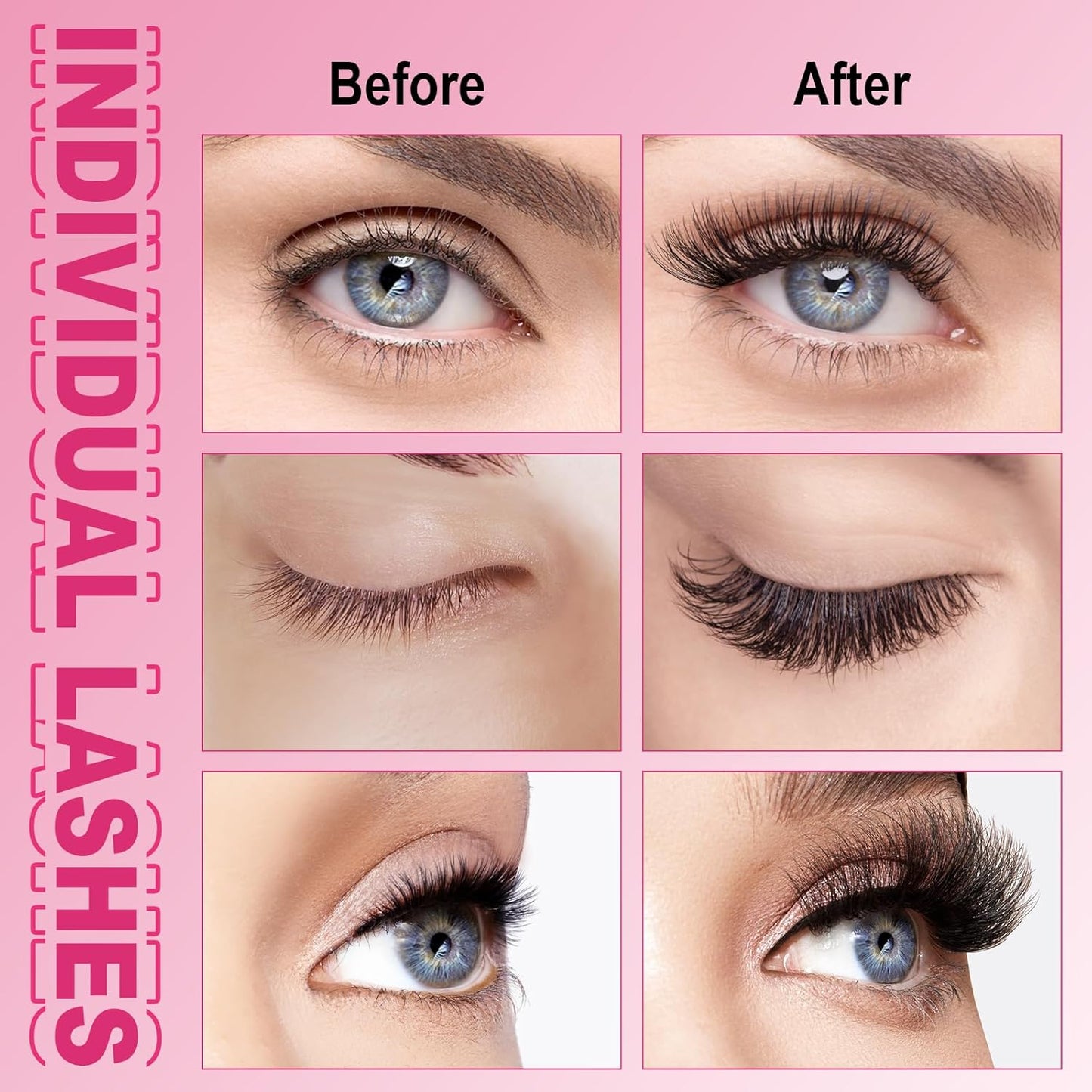 Lash CIusters 320Pcs Individual Lashes 3D Volume Cluster Lashes Natural Look Eyelash Clusters Faux Mink Wispy Lashes 30D-D Mixed DIY Lash Extension (3D Volume-30D-D,8-16mix)