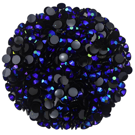 1440 Pcs SS20 5mm Flatback Rhinestones for Nails Art Crafts Glitter Round Shine Gems AB Crystals DIY Clothes Shoes (Black-Bottom Sapphire AB)