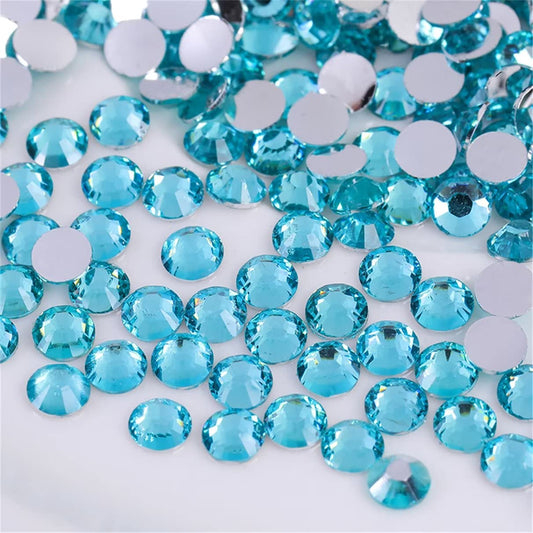 1500 Pieces SS16 4mm Flatback Rhinestones Clear Glass Round Gems Crystals for Nail Art DIY Crafts Clothes Shoes Bags (Crystal Blue)