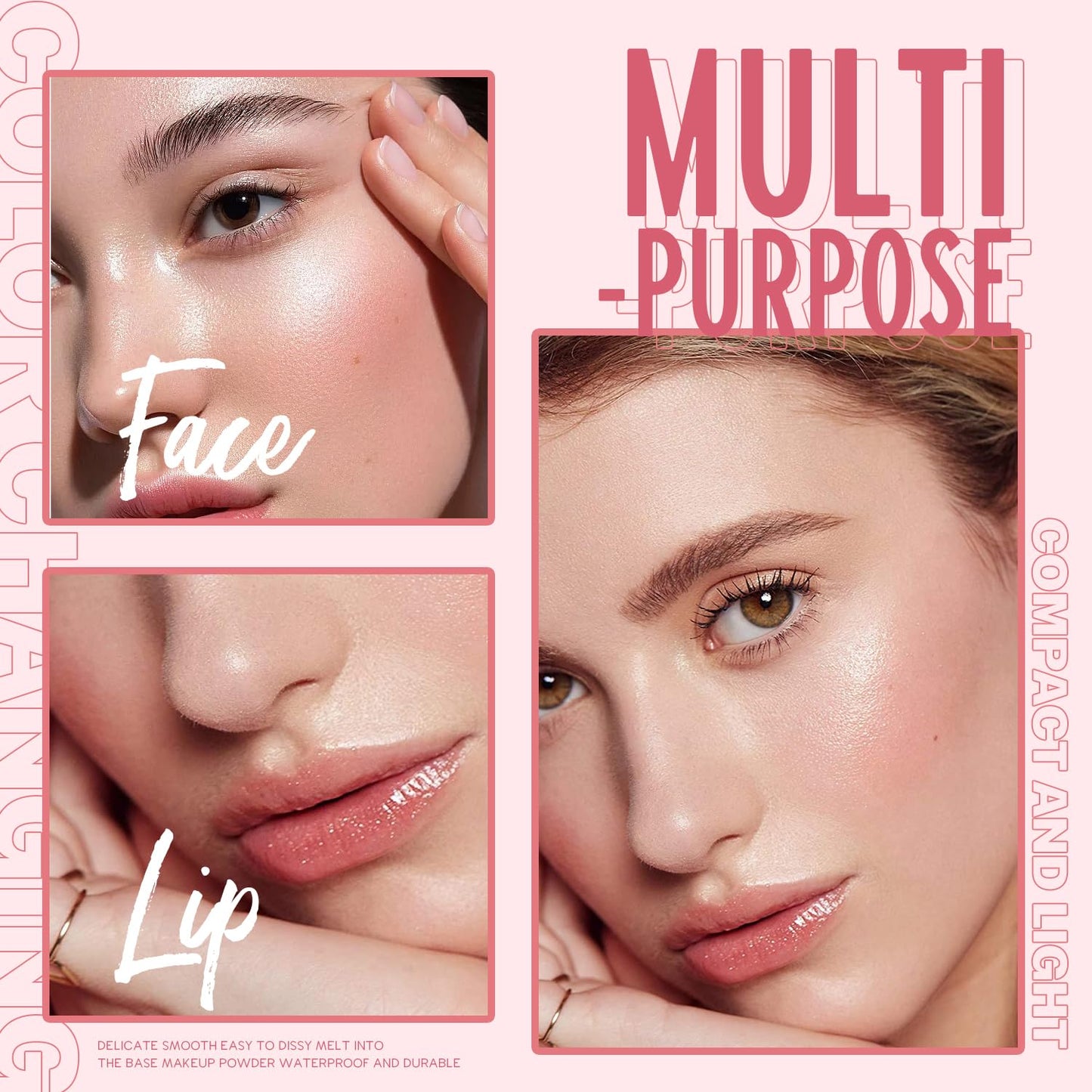 VIOLA HOUSE Color Changing Blusher for Cheeks, Moisturizing Blush Rouge Soft Cream, Lips Balm Multi Use Cream for Cheeks & Lips Glossy (Transparent Green, 55.00 g (Pack of 1))