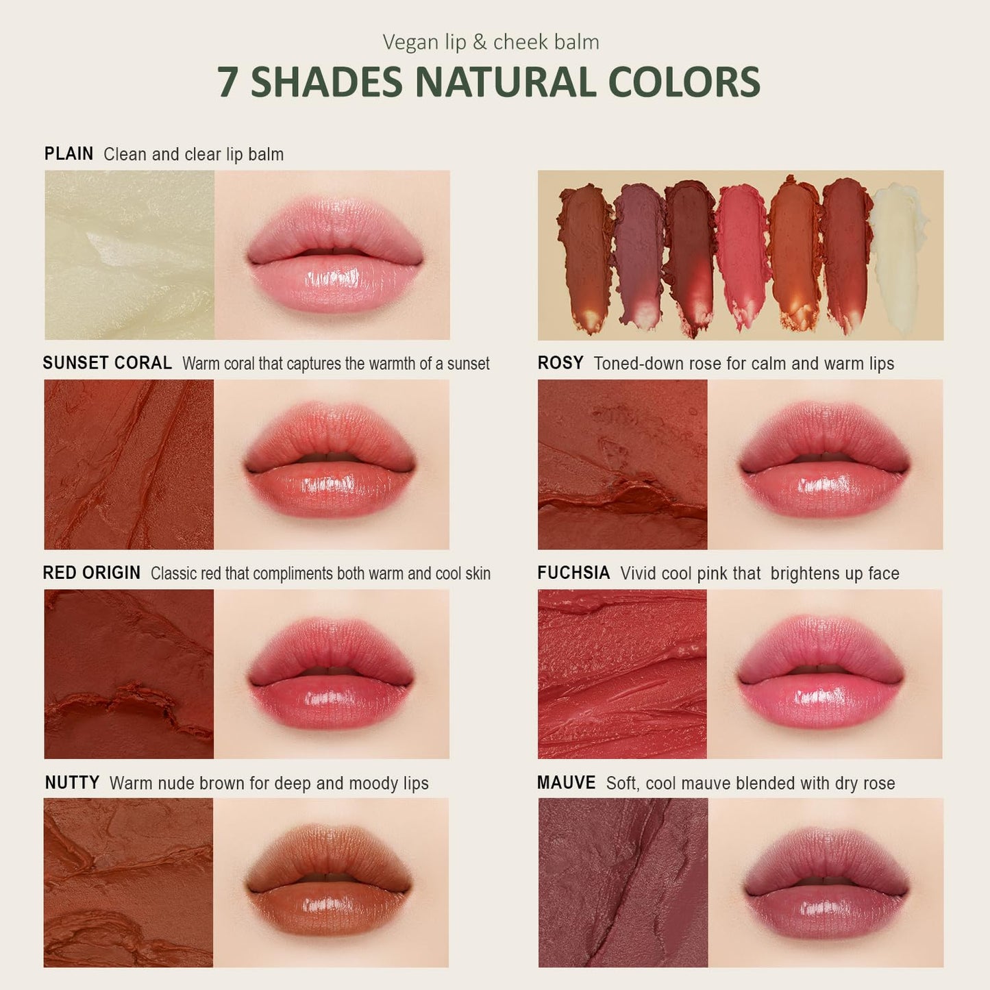 hersteller Nearby Recharging Lip Balm Vegan Butter Complex Intensive Moisturizing Treatment for Dry Lips and Cheek Natural Healthy Colors Red Origin