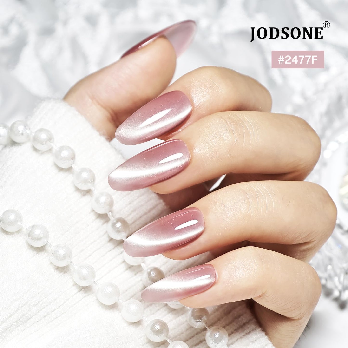 JODSONE 10ml Cat Eye Gel Nail Polish Set Pink Brown Collection 6 Colors for Holographic Glitter Cat Eye with Magnet at Home Salon Design Gift for Girls