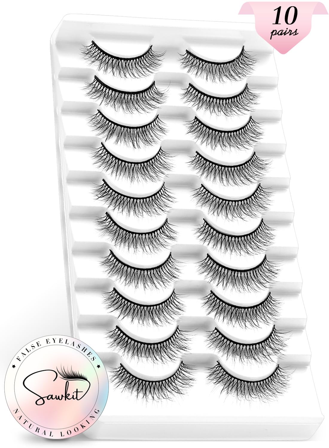 Classic Fake Eyelashes – 5-12mm Lash Extensions – Luxurious Natural Mink Lashes Eyelash Extensions – Comfortable and Easy to Apply – High-End Fiber Lashes for Superior Volume