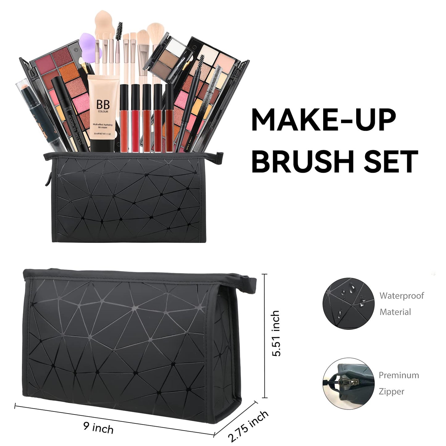 28 Pieces Makeup Kit for Women Full Kit, Eyeshadow Palette,Lip Gloss Set,Lipstick,Blush,Foundation,Concealer,Mascara,Eyebrow Pencil,Include Makeup Brush Set,Professional Makeup Kit for Teens