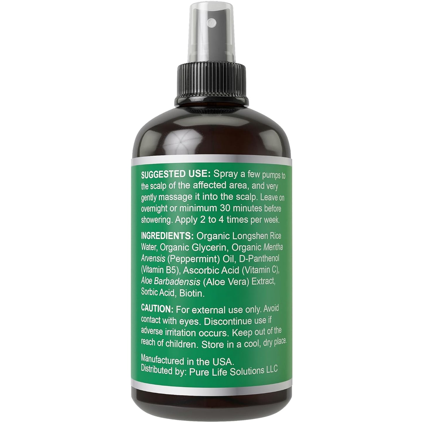 Biotin + Peppermint + Rice Water Spray For Hair Growth. Vegan Leave In Conditioner For Women, Men. Strengthens & Hydrates Thinning, Dry Hair for a Healthier-Looking Scalp