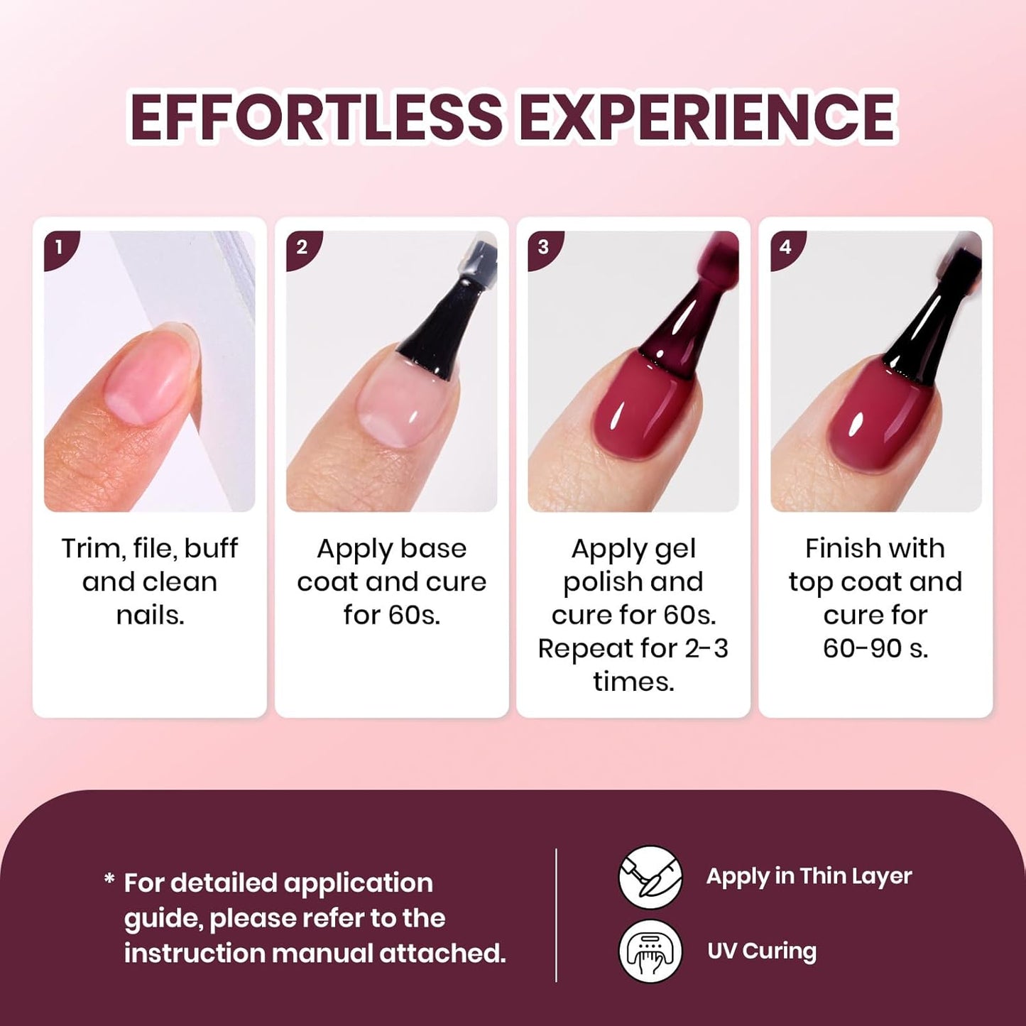 Beetles Burgundy Red Gel Nail Polish - 15ML Wine Red Neutral Cherry Color Jelly Fall Gel Polish Soak Off UV Translucent Effect Blushed Wine Series Manicure Gift for Women