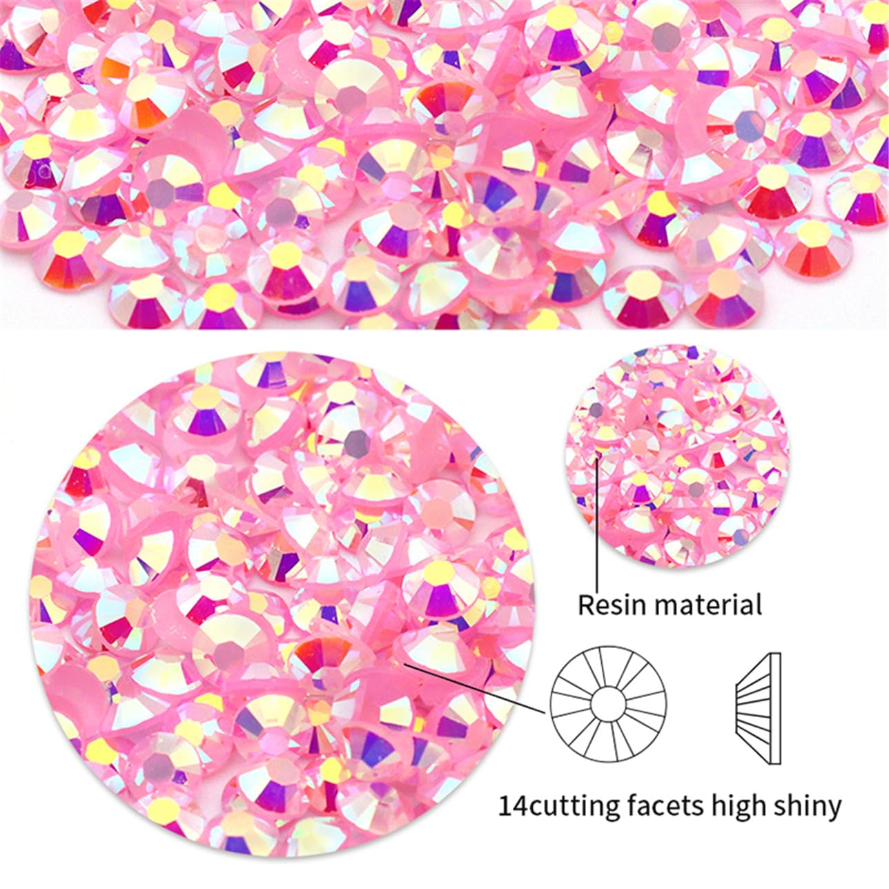 1440 Pcs SS20 5mm Flatback Rhinestones for Nails Art Crafts Glitter Round Shine Gems AB Crystals DIY Clothes Shoes (Orange AB)