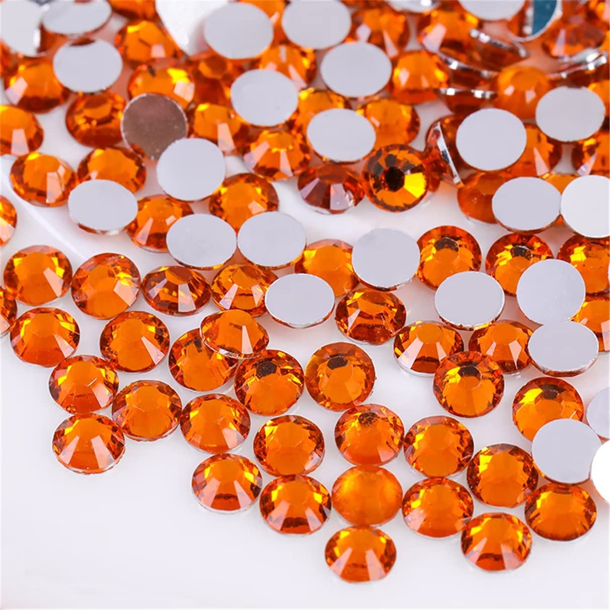 1500 Pieces SS16 4mm Flatback Rhinestones Clear Glass Round Gems Crystals for Nail Art DIY Crafts Clothes Shoes Bags (Orange)