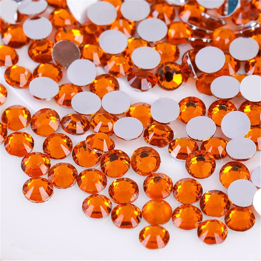 1500 Pieces SS16 4mm Flatback Rhinestones Clear Glass Round Gems Crystals for Nail Art DIY Crafts Clothes Shoes Bags (Orange)