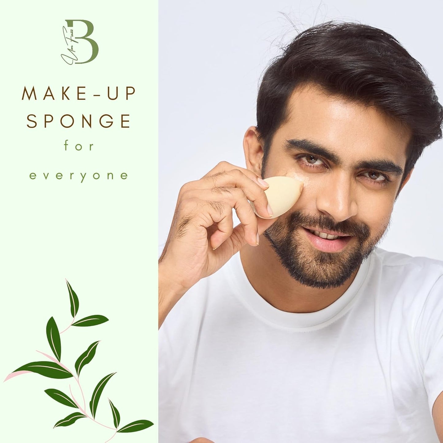 Green Tea Beauty Sponge - Plant-Based, Eco-Friendly, Cruelty-Free, Dye-Free & Latex-Free Blender, Biodegradable & Vegan Makeup Sponge, Makeup Blender, Perfect for Liquid & Powder (1 Count)