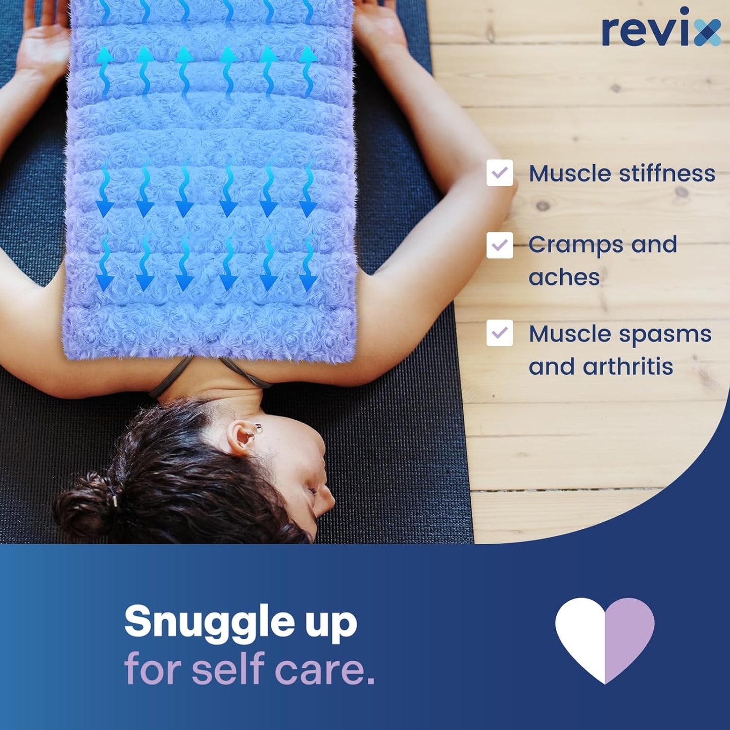 REVIX Extra Large Heating Pad Microwavable for Back with Moist Heat, Microwave Heated Wrap for Full Back, Neck Shoulder and Muscles, Rose Velvet XXL Rice Bean Bag