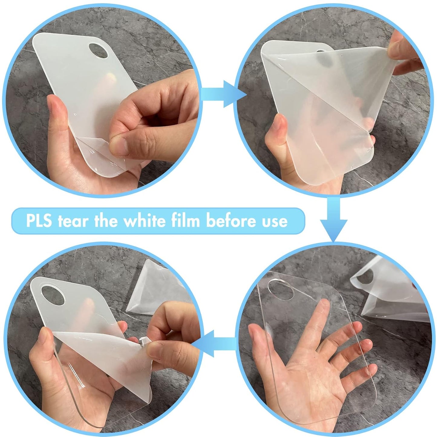 Stainless Steel Foundation Spatula with Makeup Mixing Palette, Foundation Makeup Tray Acrylic Makeup Palette Cosmetic Nail Art Color Mixing Tool Make Up Spatula, Pack of 4