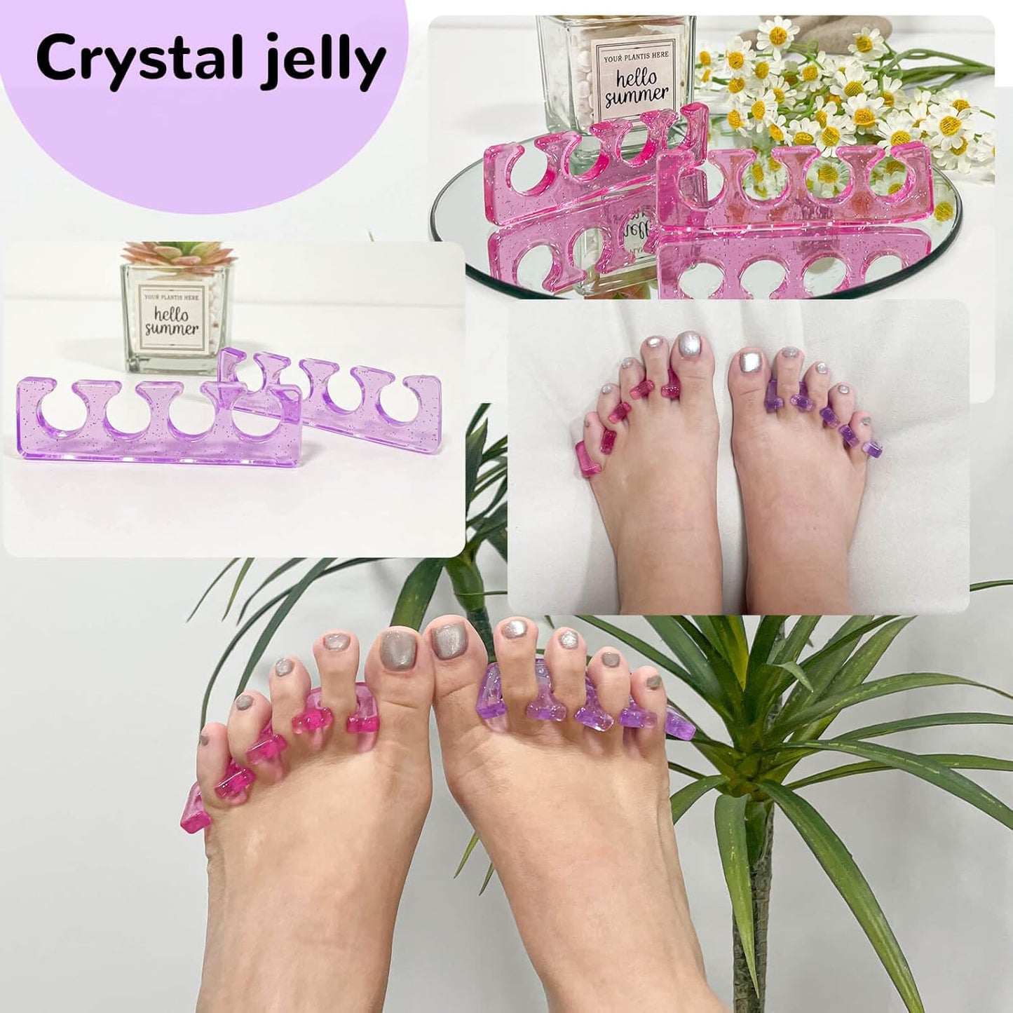 SUNFATT Toe Separators,Toe Spacers for Women,Toe Separators Use for Separation of Toenails or Nails as Well as Polishing of Nail Polish.(Thin)