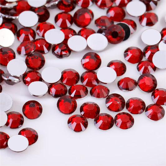 1500 Pieces SS16 4mm Flatback Rhinestones Clear Glass Round Gems Crystals for Nail Art DIY Crafts Clothes Shoes Bags (Dark Red)