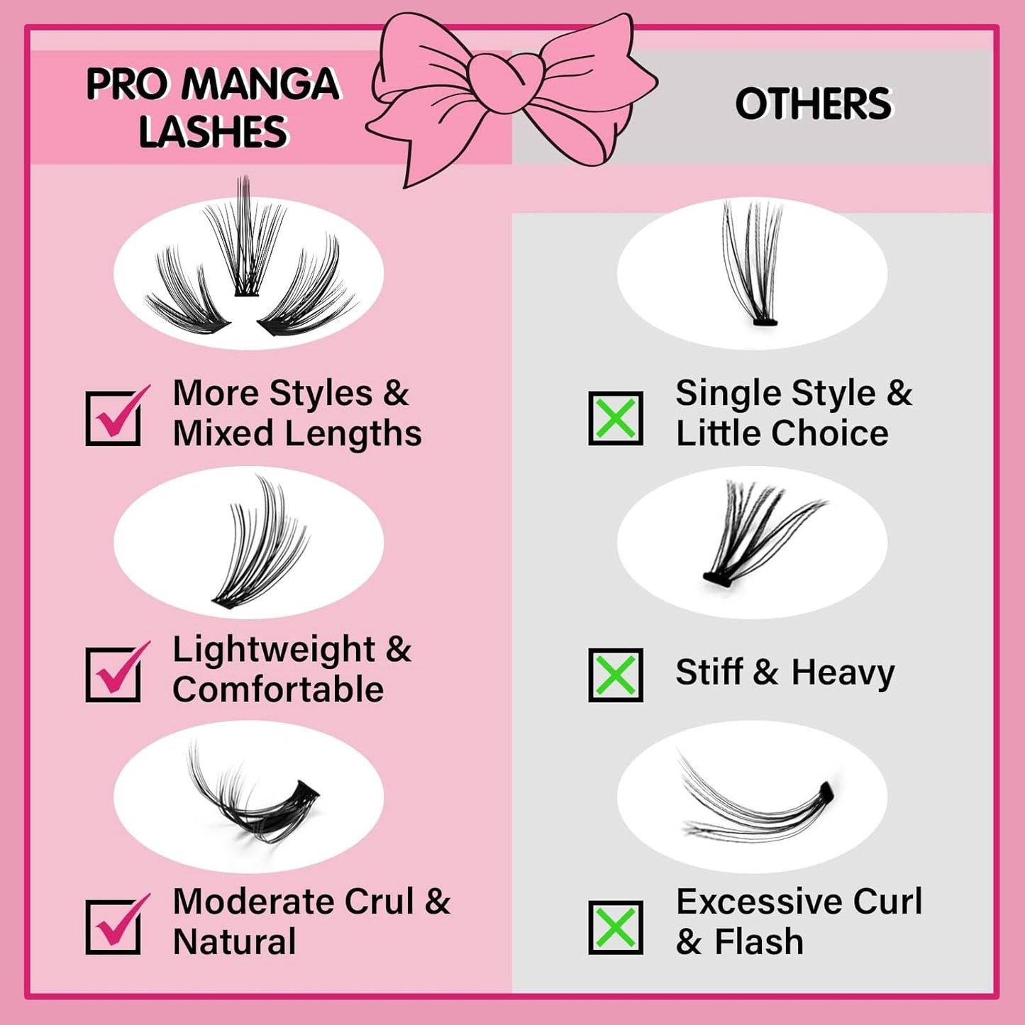 280 Pcs Individual Lashes 40D Mixed Lash Clusters Devil Style Lashes That Look Like Eyelash Extensions Wispy Lashes DIY Individual Lashes At Home (40D-C-8-16mix,Manga)