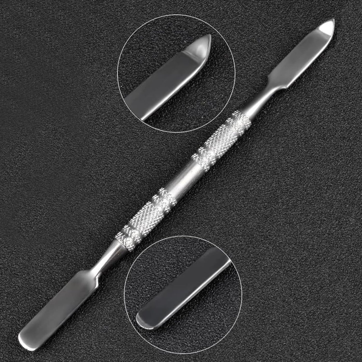 2 Pcs Resin Nail Palette Nail Polish Palette Nail Art Palette with Stainless Stirring Rod (Gray and White)