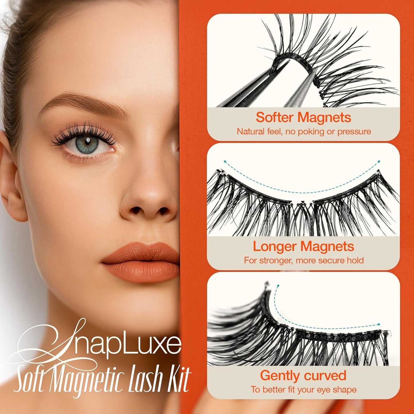 LASHVIEW Upgrade Magnetic Eyelashes with Applicator Soft Magnetic Eyelashes Natural Look Reusable No Glue Needed Easy to Wear and Remove (YT24)